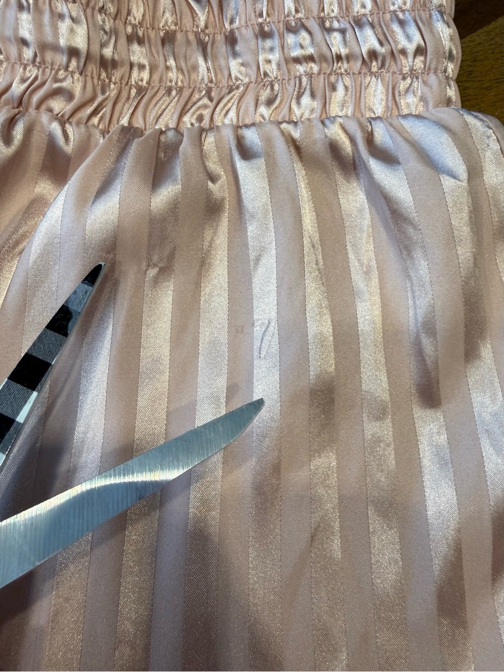 Tart Intimates Blush Pink Satin Stripe Two-Piece Pajama Set flaw - Picture 12 of 13
